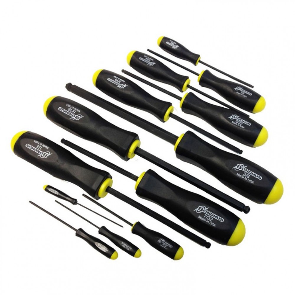 Bondhus® Proguard Ball End Screwdrivers Inch Measurements, Set of 13