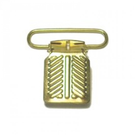 Suspender Clip, Herring Bone, Brass Plated