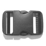 Contoured Dual Side Release Buckle, Black Plastic - (PL221)