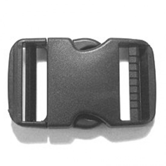Contoured Dual Side Release Buckle, Black Plastic - (PL221)
